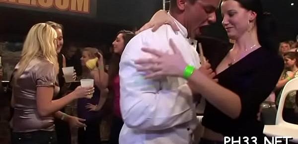  Tons of gang bang on dance floor blow jobs from blondes wild fuck